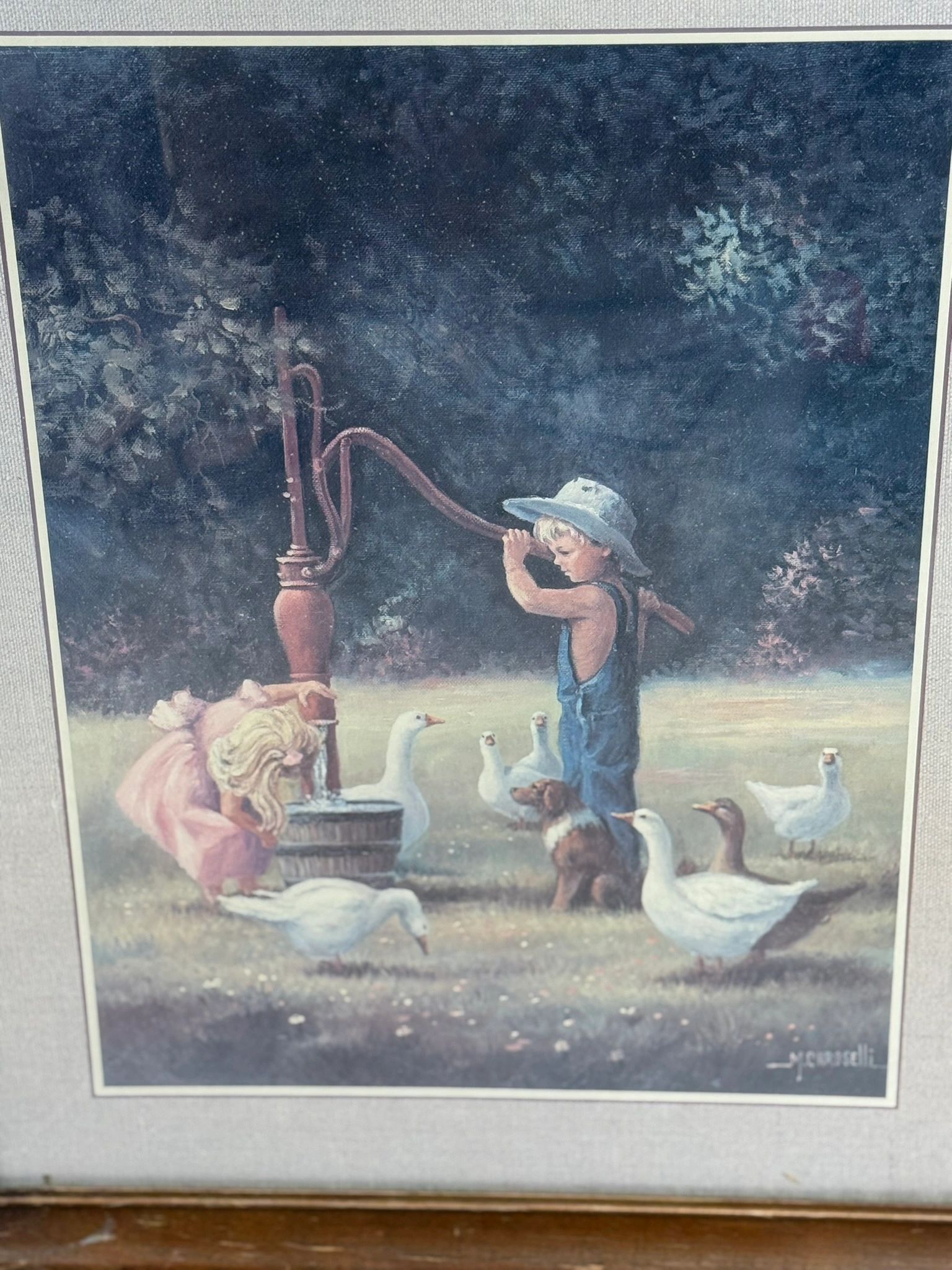 IMG_3550.jpeg "CHILDREN AT THE WATER PUMP" BY MARIANNE CAROSELLI PRINT - Image 1