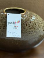 BROWN SPECKLED PORCELAIN TABLE VASE 10"H X 11"W - Image 2