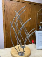 VINTAGE WINE AND METAL WINE RACK 18" UNIQUE DESIGN