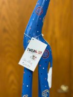 25" H HAND-PAINTED GIRAFFE FROM AFRICA - BLUE - Image 3