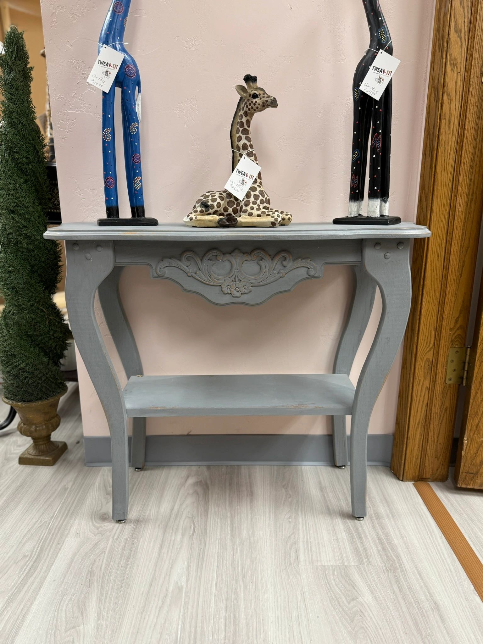 IMG_3674.jpeg SMALL DISTRESSED GREY ENTRY WAY TABLE - Image 1