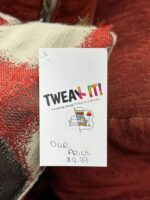 17" SQUARED THROW PILLOW TAN, BROWN & RED CIRCLES - Image 3