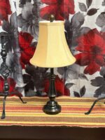BRONZE/CREAM TABLE LAMP