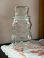LIBBY GLASS SNOWMAN CANDY JAR