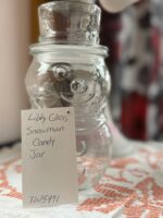 LIBBY GLASS SNOWMAN CANDY JAR - Image 3