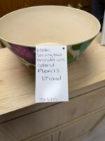 PLASTIC SERVING BOWL DECORATED WITH COLORED FLOWERS 10" ROUND - Image 3