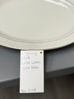 12" SERVING PLATE WHITE WITH GOLD TRIM - Image 2