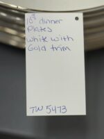 10.5" DINNER PLATE WHITE WITH GOLD TRIM - Image 3