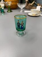STAPHORST GREEN & GOLD RIM SHOT GLASS