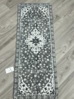 Uphome Vintage Bathroom Runner Rug Gray