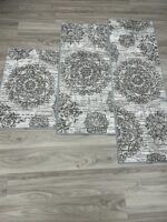 HEBE Boho Kitchen Rugs Sets of 3 Non Slip Kitchen Mats
