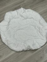 SheetWorld Quilted Fitted Round Crib Mattress Pad 42 x 42, Solid White, Made in USA