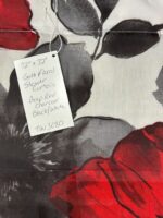 BLACK/RED FLOWER DECORATED SHOWER CURTAIN - Image 3