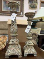 STYLIZED CERAMIC VOTIVE CANDLE HOLDERS 20"H & 24"H - SET OF 2 - Image 3