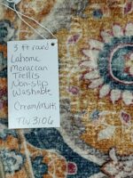 Lahome Moroccan Trellis Round Area Rugs - Washable Small Round Rug 3ft - Image 4