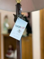 31" H Table Lamp Bronze/Red Shade - Image 3