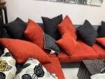 RED/BLACK L-SHAPED COUCH - Image 2