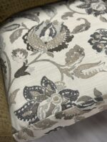 LOVESEAT COUCH WITH GREEN CORDUROY MATERIAL AND CUSTOM FLORAL CUSHIONS - Image 3