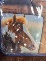 JQ LICENSING "LUCKY IN LOVE" HORSE THEME BLANKET - SHERPA LINED - Image 2