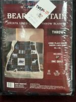 NU TRENDZ SIGNATURE COLLECTION SHERPA LINED BEAR MOUNTAIN THROW - 50" X 60"