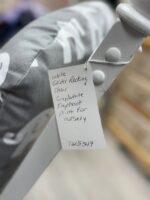 WHITE ROCKING/GLIDER CHAIR - GREY/WITH WHITE ELEPHANT CUSHIONS - Image 4