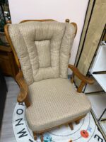BROWN WOOD ROCKING/GLIDER CHAIR