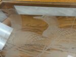 Oak Coffee Table with Loon etched glass top. (SHPPING NOT AVAILABLE) - Image 2