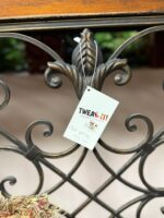 ENTRY WAY TABLE - BROWN WOOD AND WROUGHT IRON - Image 6