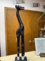 24" H HAND-PAINTED GIRAFFE FROM AFRICA - BLACK - Image 2