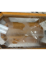 Oak Coffee Table with Loon etched glass top. (SHPPING NOT AVAILABLE) - Image 3