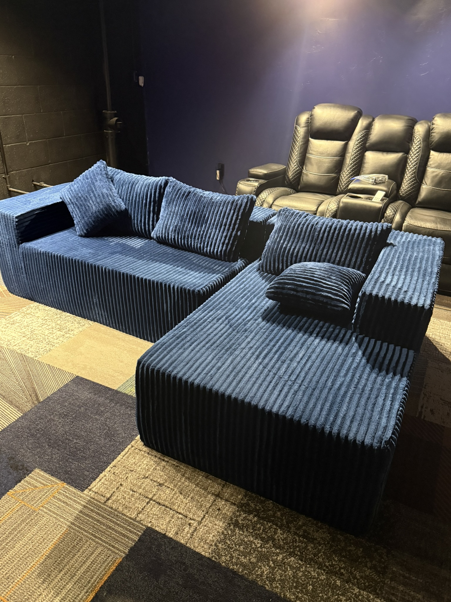 IMG_9199 Latitude Run Sectional Corduroy Couch - Blue - Image 1