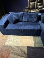 Latitude Run Sectional Corduroy Couch - Blue - Image 3